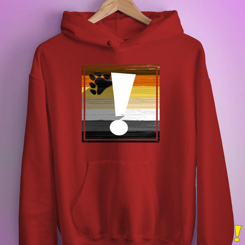 Bear Pride Flag Exclamation Point Hoodie - Red